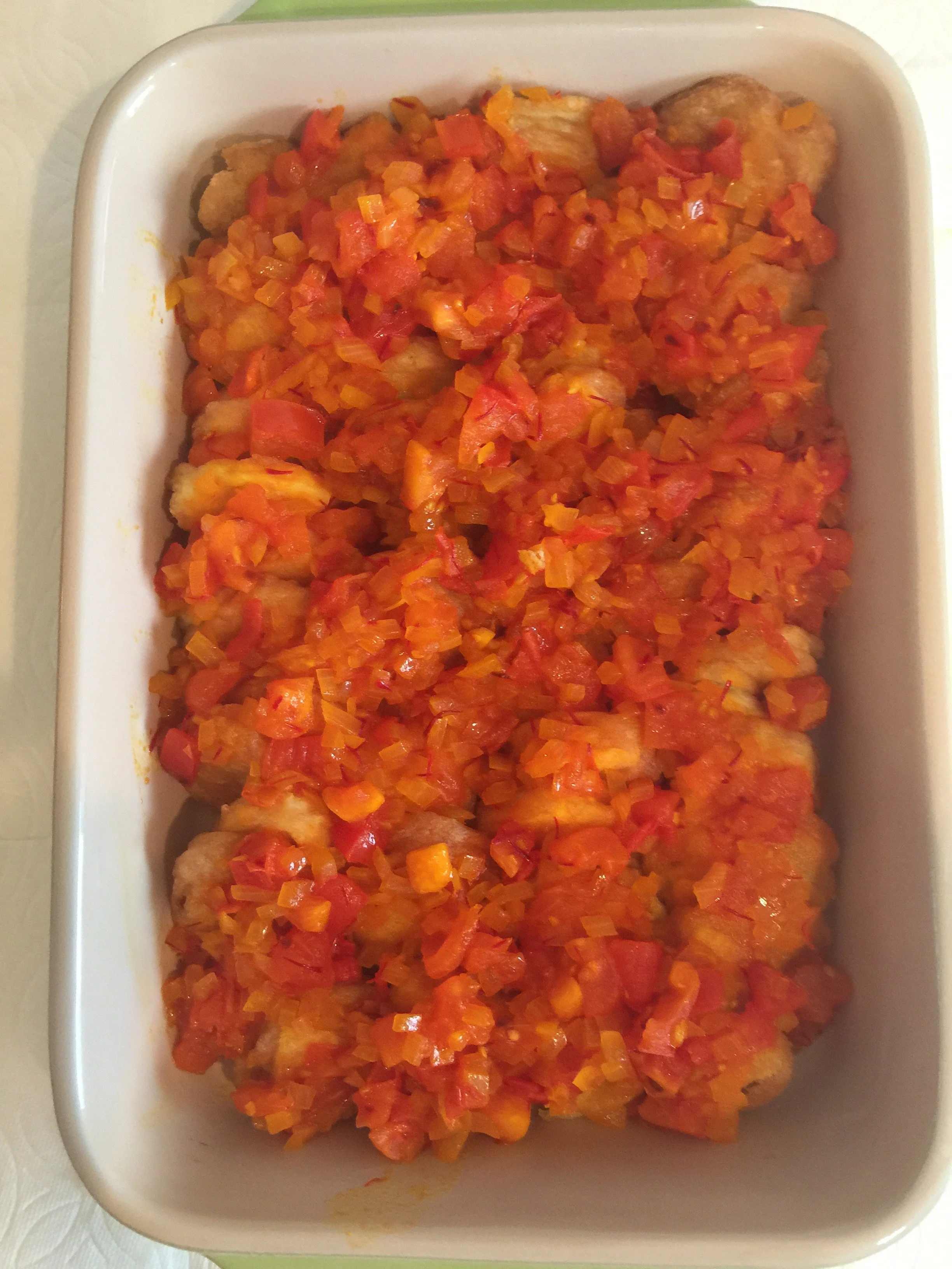 Polenta Medallions in Spicy Tomato Saffron Sauce
