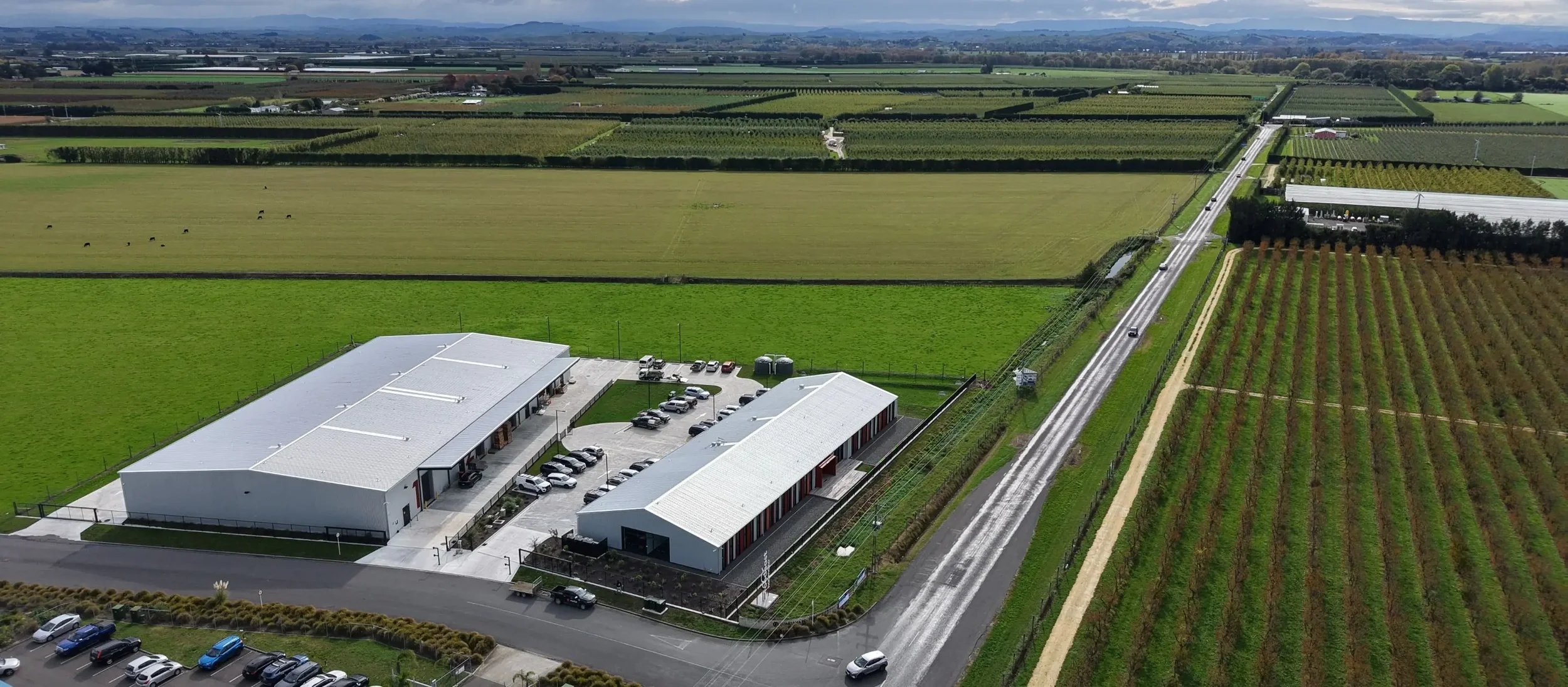 Aerial view of FoodEast Haumako food and beverage innovation hub, Hawke's Bay