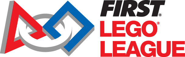 First LEGO League logo with interlocked geometric shapes in red, blue, and gray.