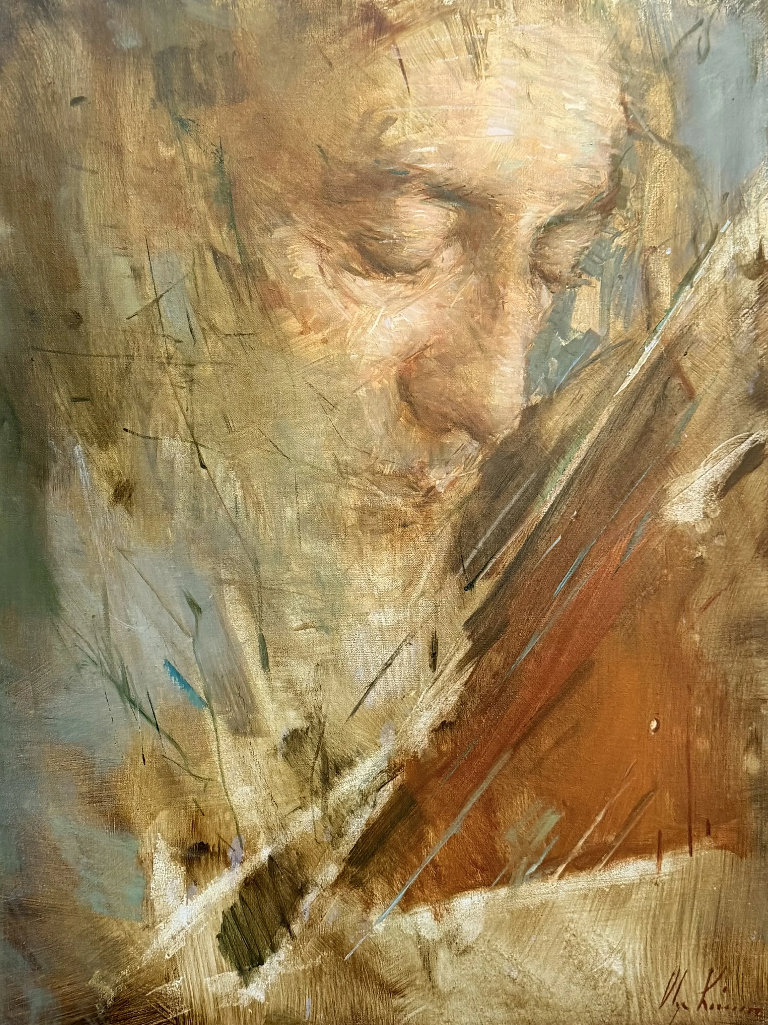 "Listen", 18x24'", oil on linen