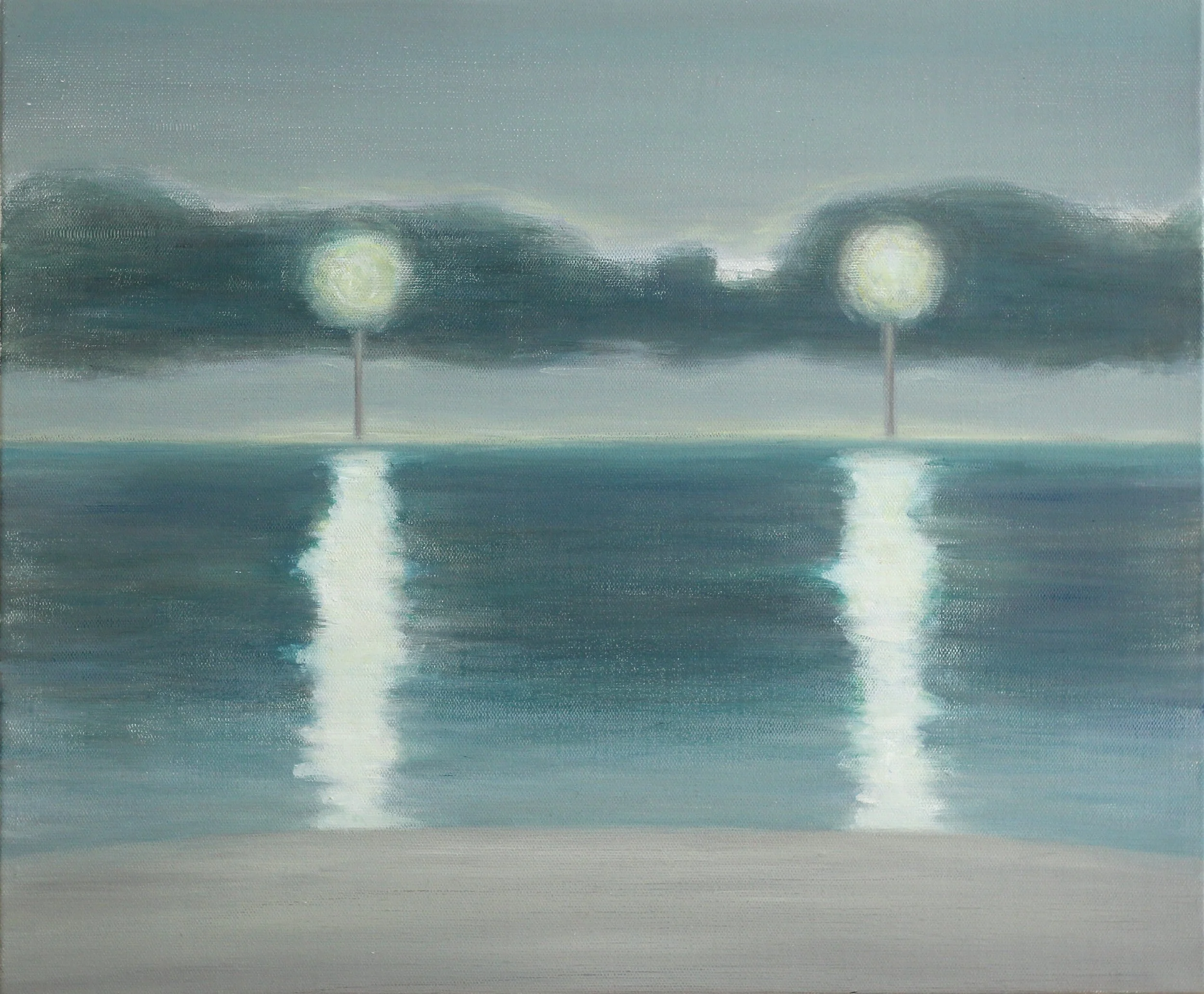 Two Lights, 2022. Oil on canvas, 50 x 60 cm