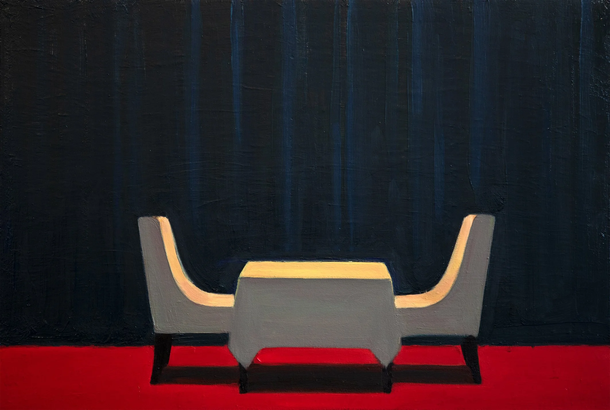 Somewhere Else-I, 2024. Oil on canvas, 50 x 80 cm