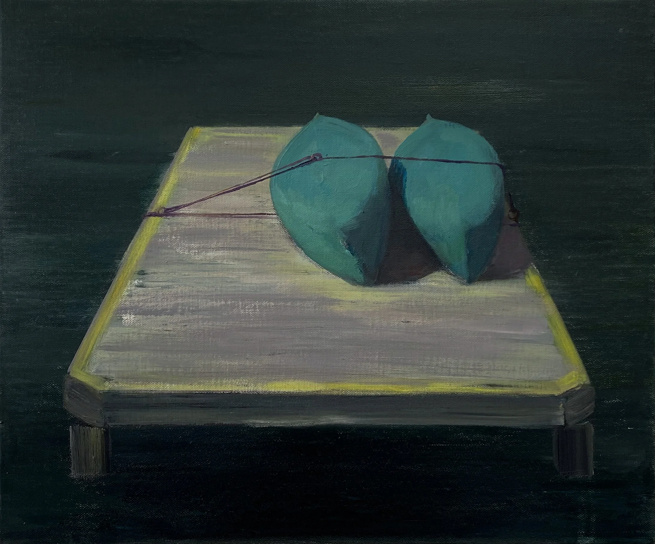 Two Boats, 2026. Oil on canvas, 51 x 61 cm