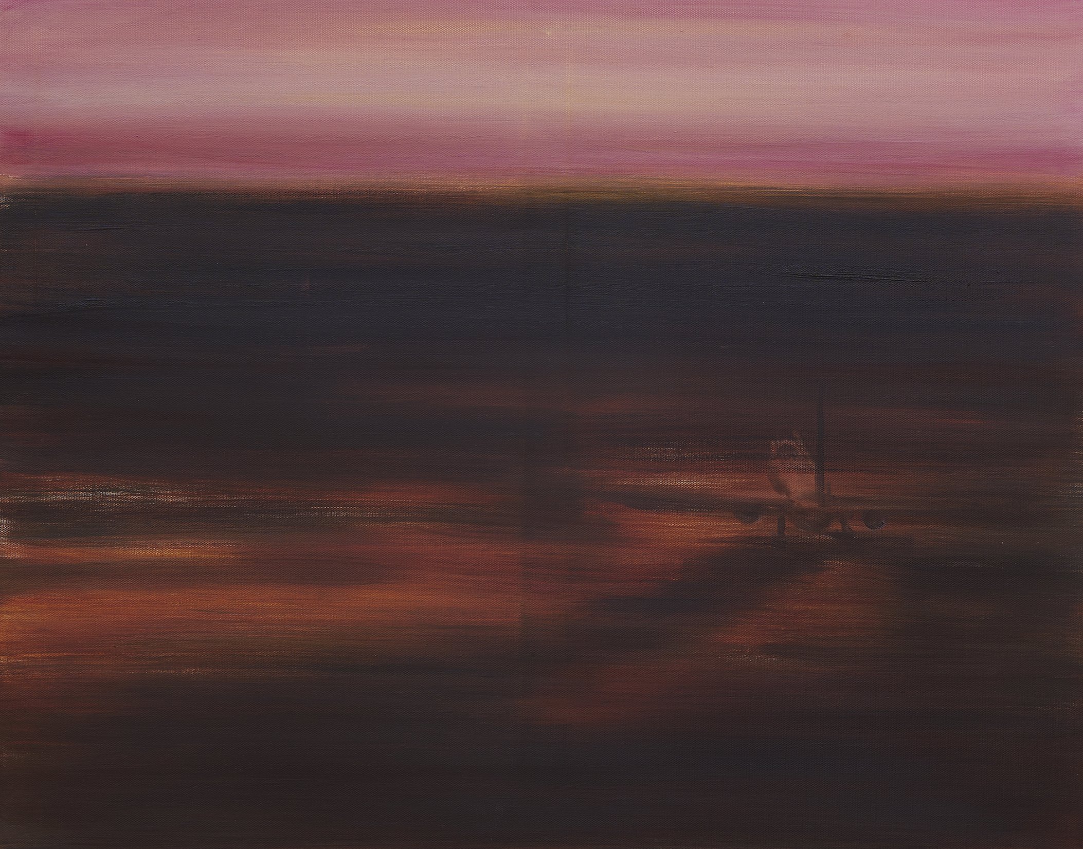 Twilight Airport, 2025. Oil on canvas, 61 x 76 cm