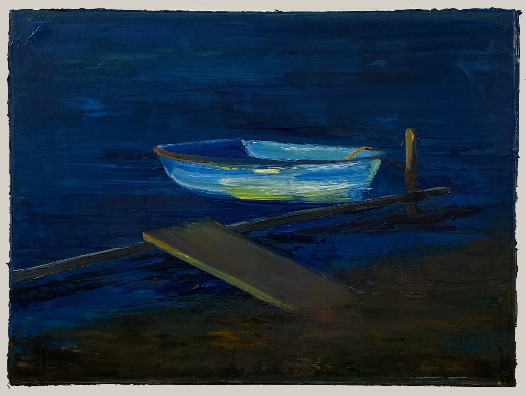 A Boat-1, 2026. Oil on canvas, 30 x 41 cm 