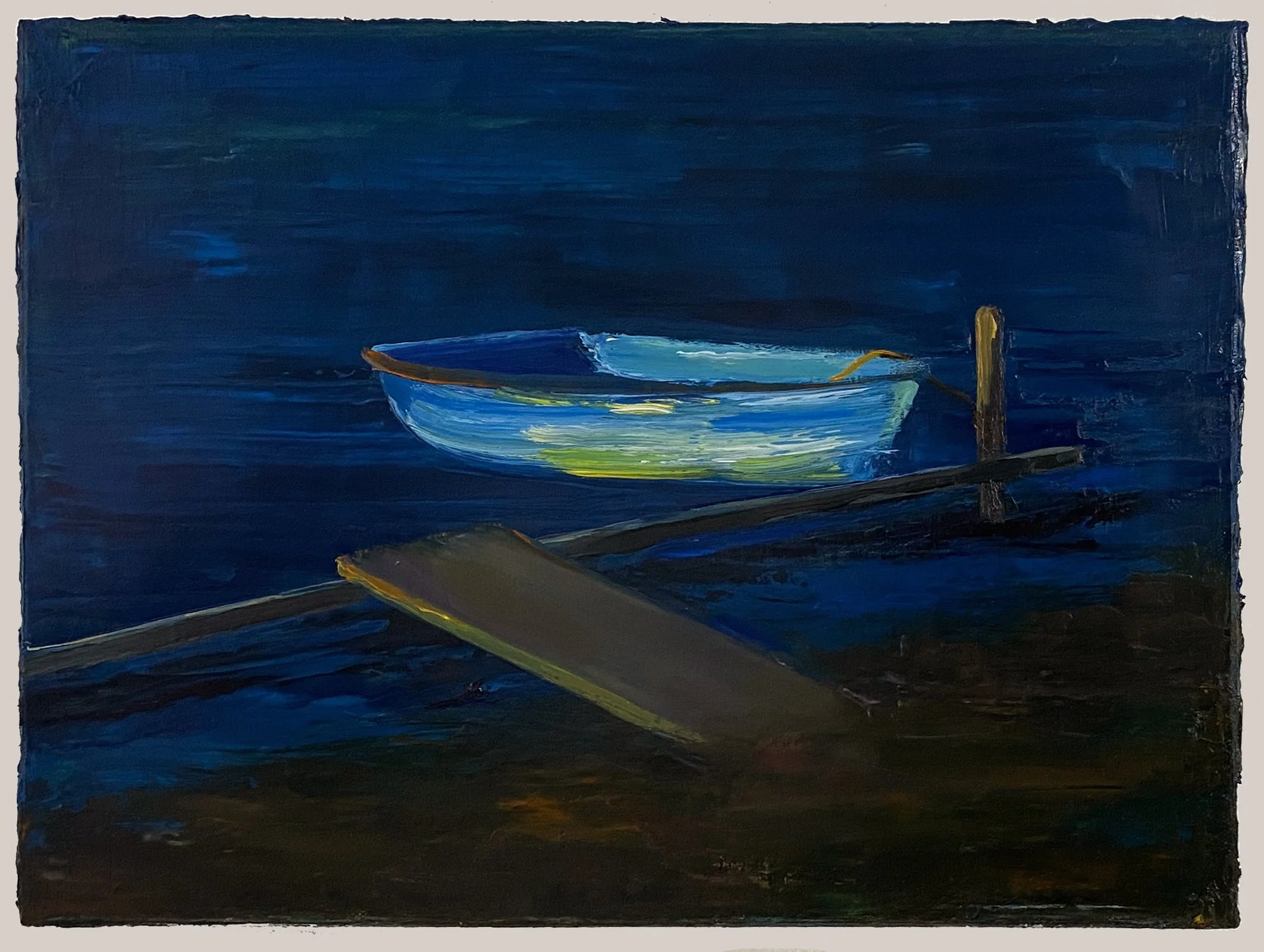 A Boat-I, 2026. Oil on canvas, 30 x 41 cm 