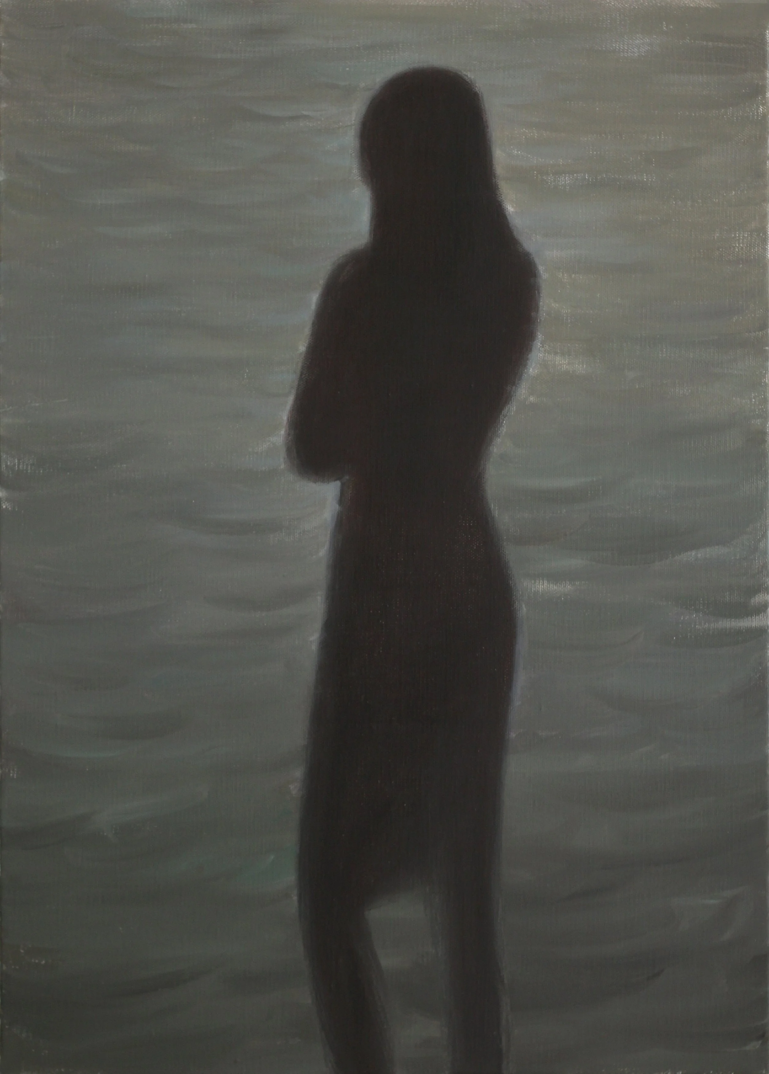 Pujiang River, 2022. Oil on canvas, 70 x 50 cm
