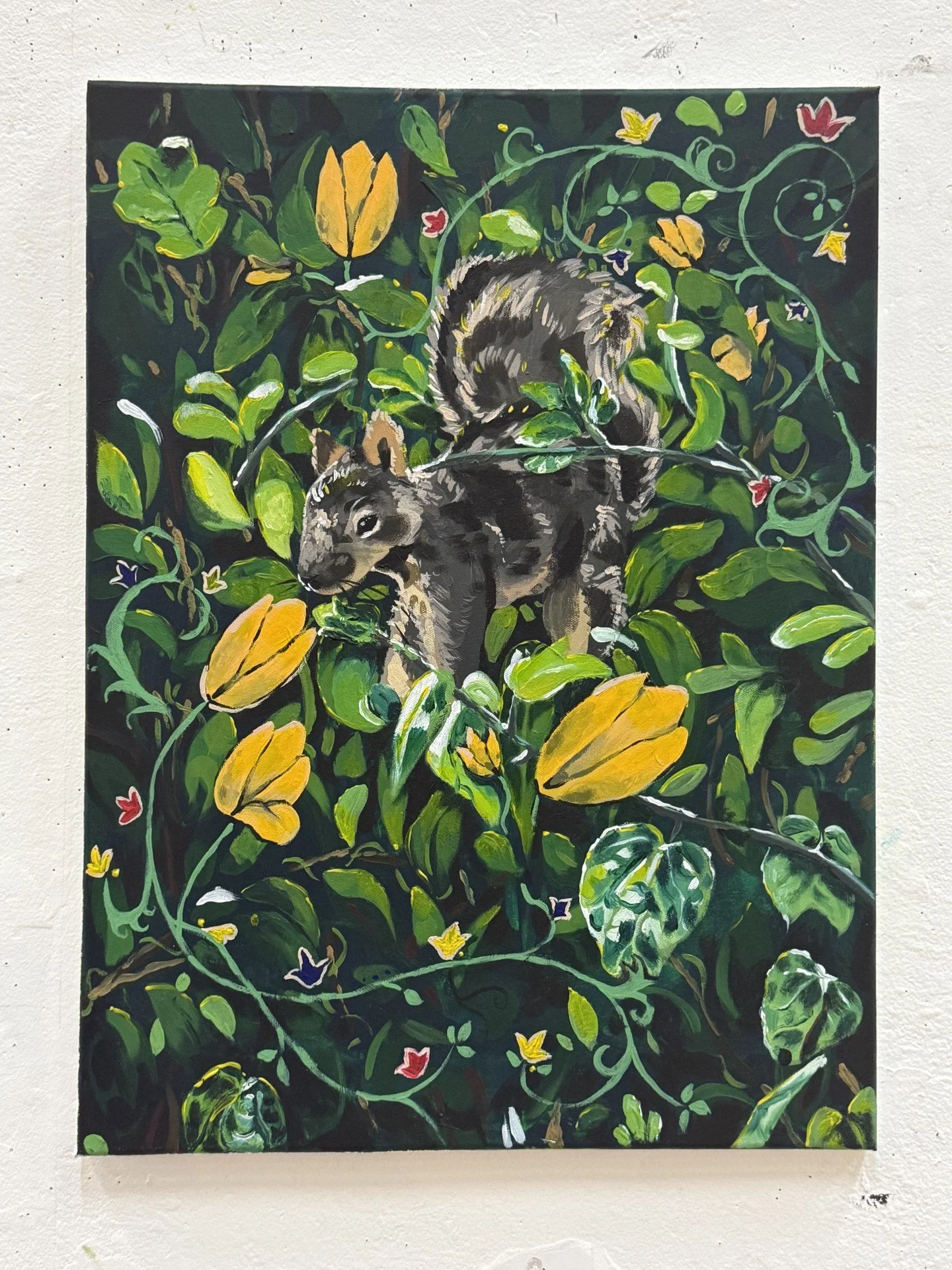 Tribute to Jerry
2026
. Objective was to take a photorealistic image and abstract it. I decided to abstract my tiny birdseed loving friend.