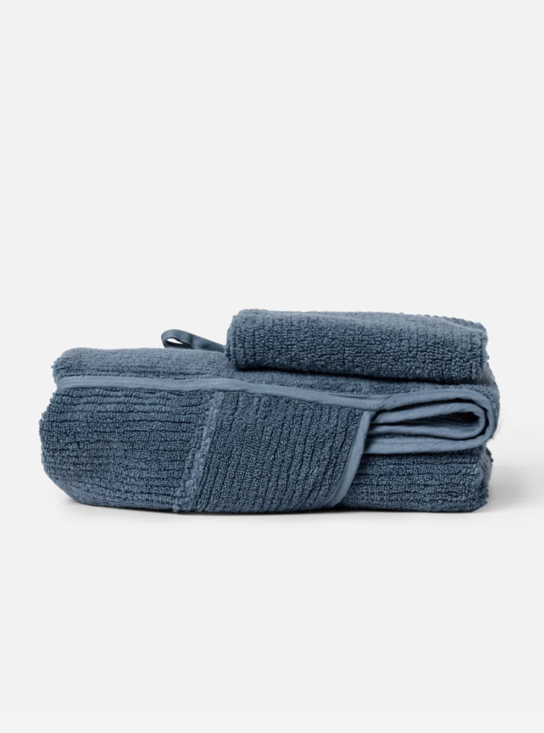 The Ribbed Hooded Towel + Bath Mitt