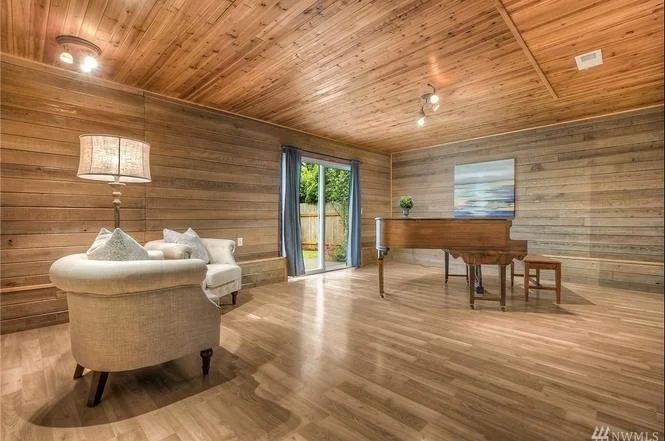 Music room, full remodel with custom shiplap.