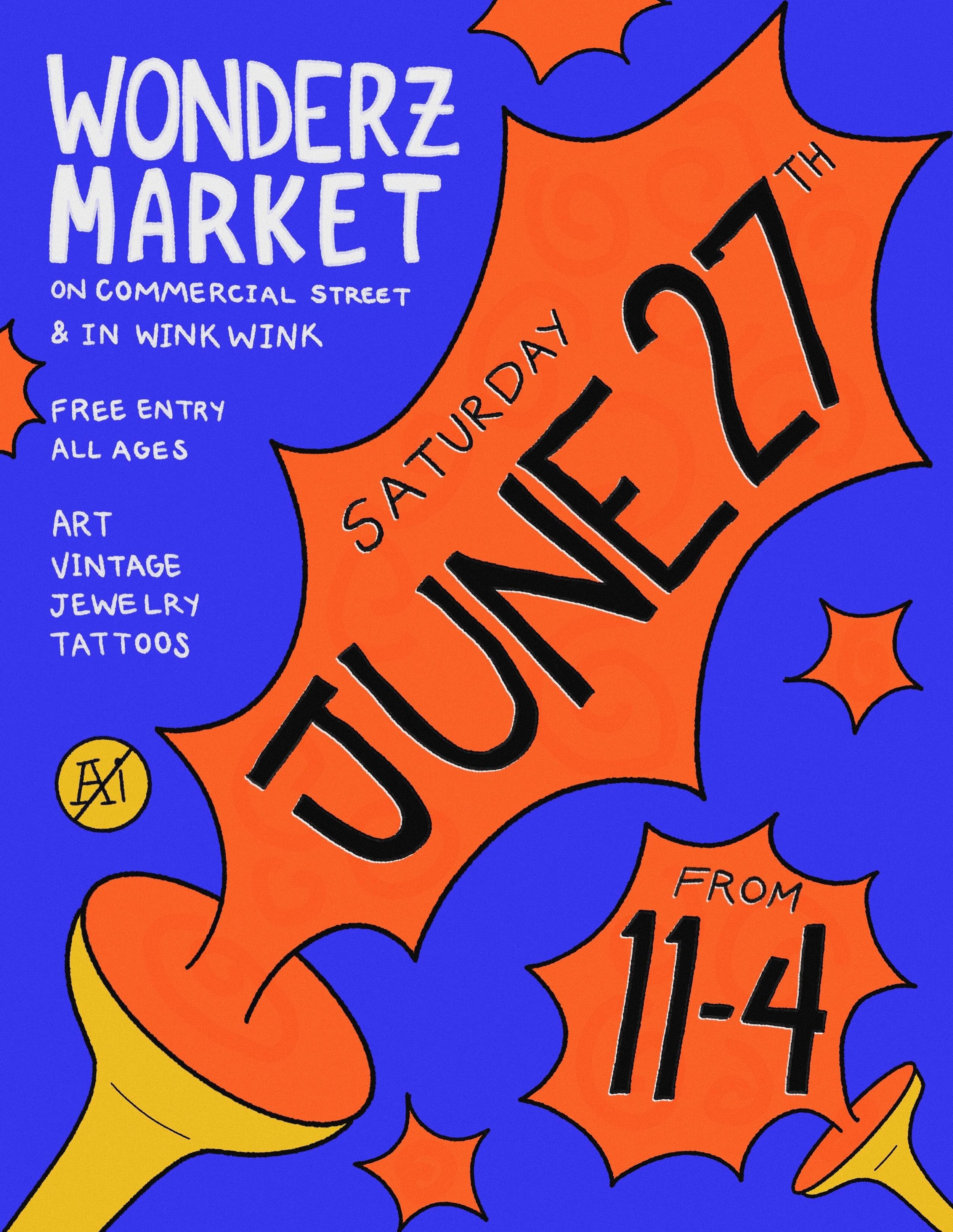 HAPPY JUNE!! Expect us to fill Commercial Street, the plaza, and Wink Wink with vendors on Saturday June 27th from 11-4!

We&rsquo;re full of PRIDE every month of the year, though Wonderz is not exclusively queer, Wonderz is amazing place to support 