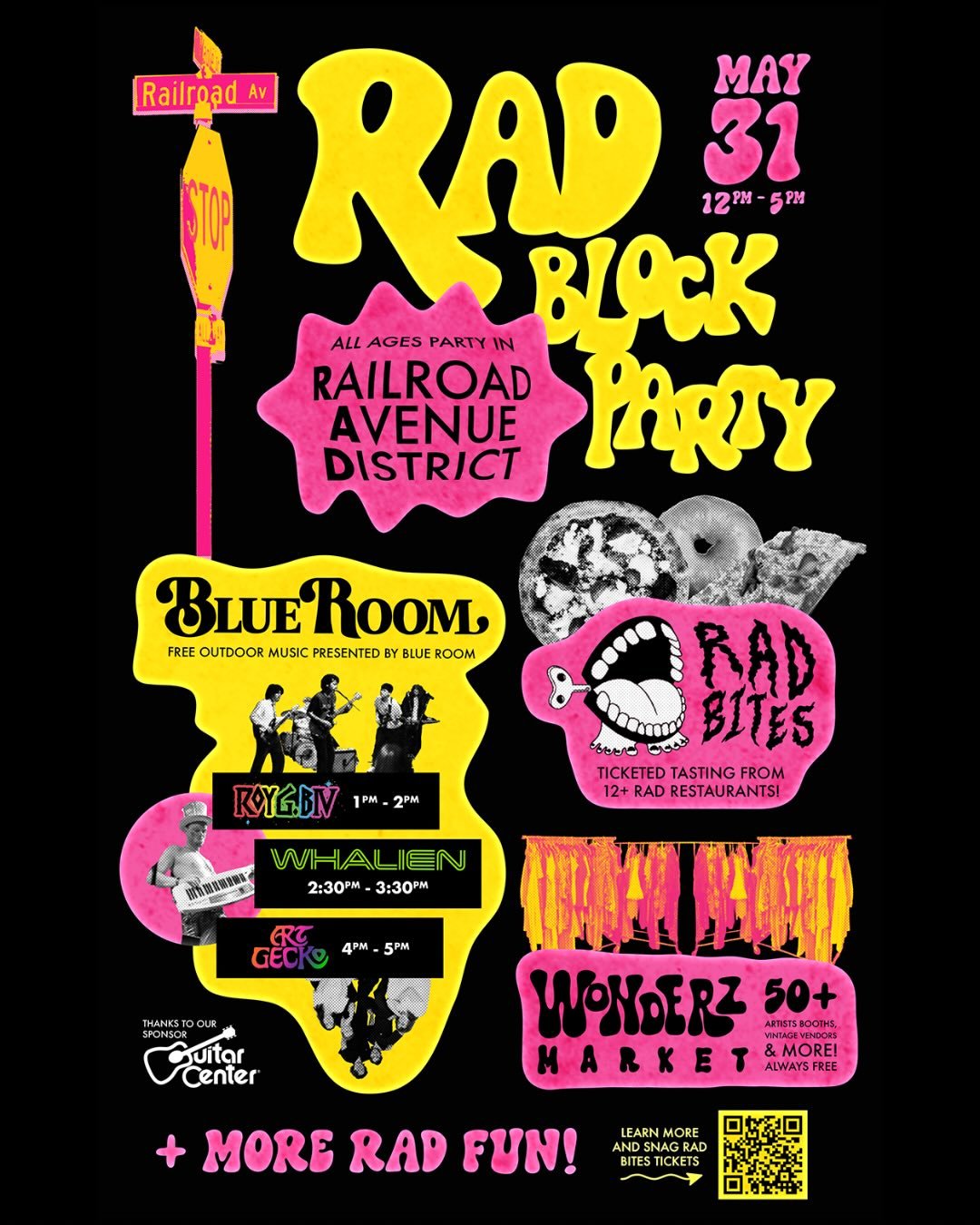 OUR NEXT Block Party!! SUNDAY, May 31st from 12-5 

&ldquo;Some of the RADdest folks in Bellingham are havin&rsquo; a party! The Railroad Avenue District (RAD) Block Party brings you RAD Bites, Wonderz Market, acts from local legends Art Gecko, Whali