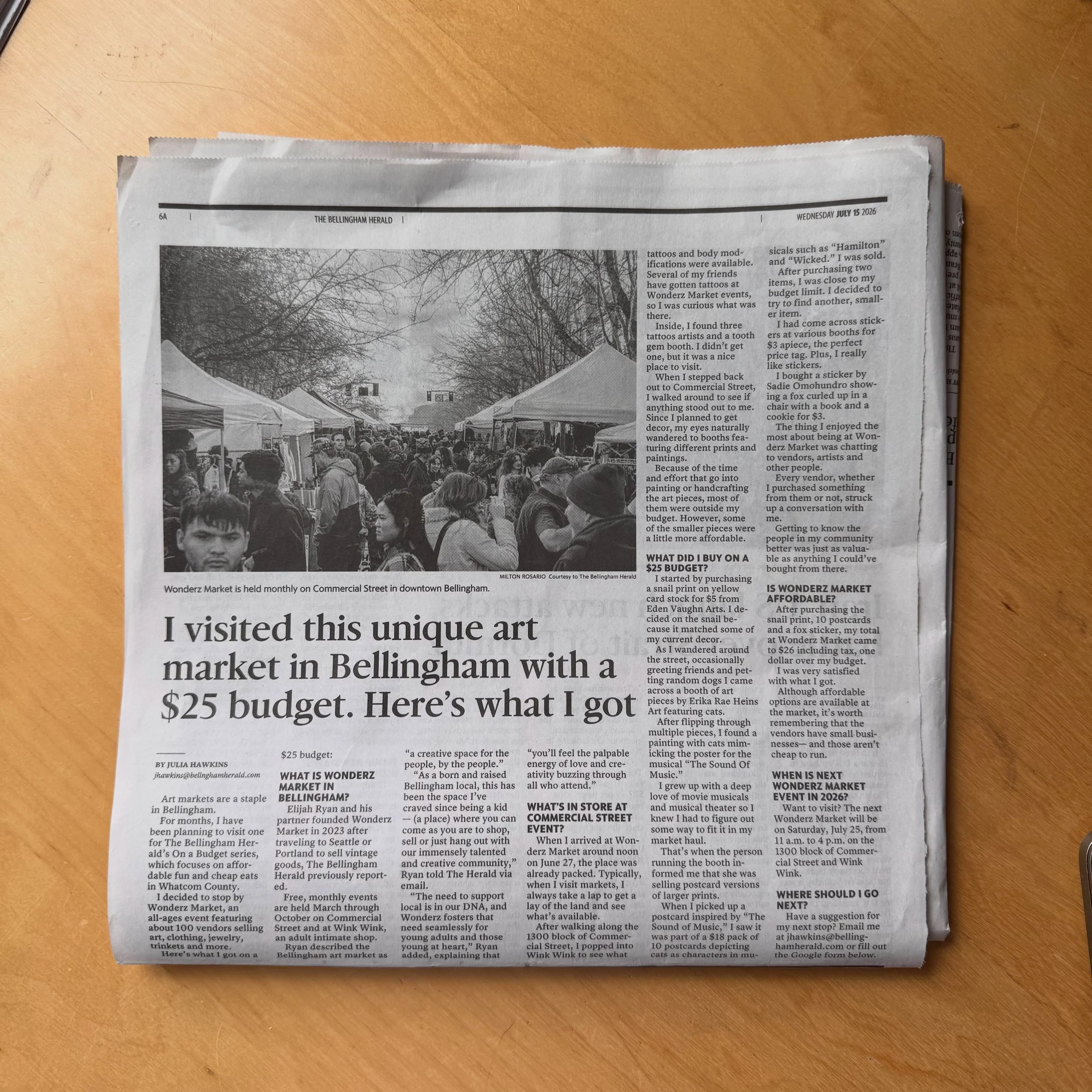 Thanks for the feature @bellinghamherald ✨

Come to the next one, vibes are FREE!

Saturday, July 25th from 11-4 on Commercial Street, in the plaza, and body mods in Wink Wink