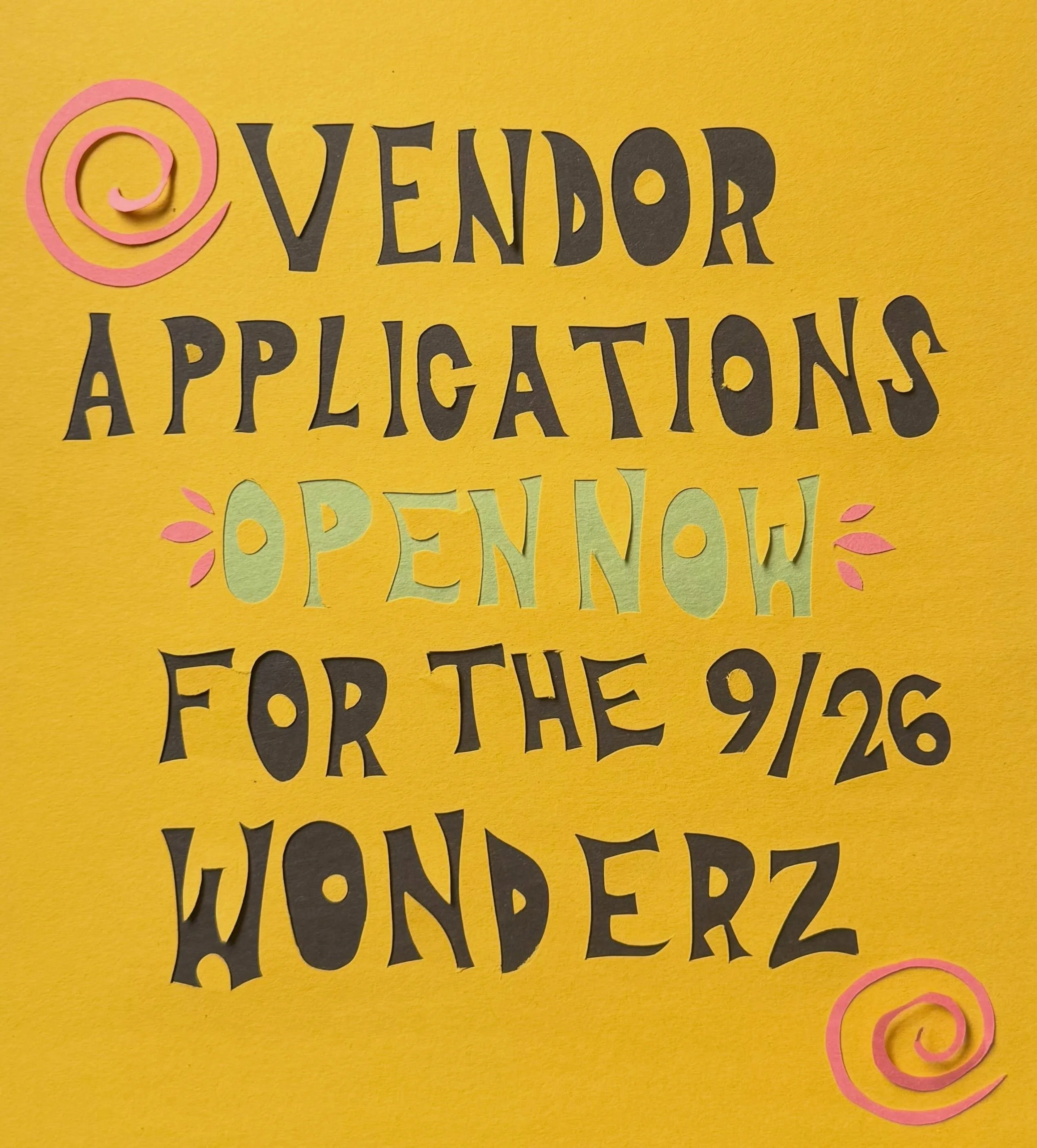 JUST SO YOU KNOW! Vendor applications ARE OPEN for our Back 2 S&rsquo;cool Wonderz Market on Commercial Street!!

Vendor applications for this event will be accepted until August 31st at midnight.

We&rsquo;re seeking creatives of all sorts!! Know an