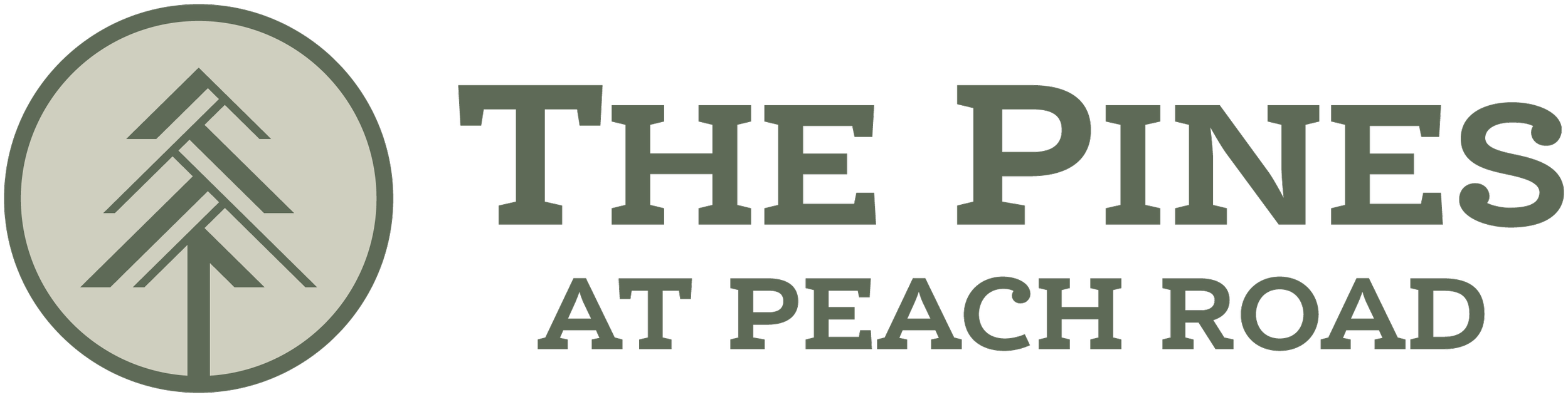 The Pines At Peach Road logo with a pine tree
