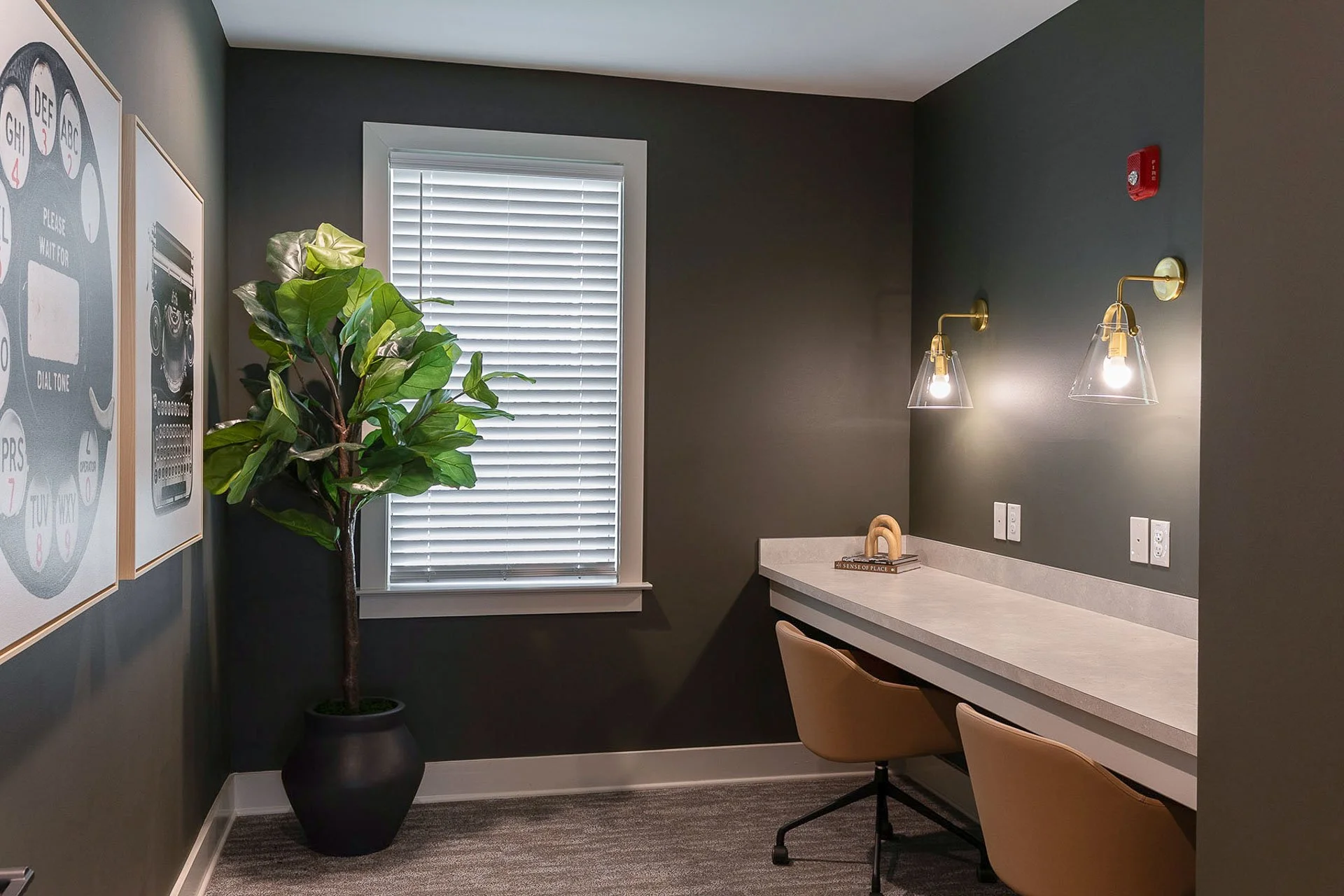 Workstation with built-in desk at The Pines at Peach Road