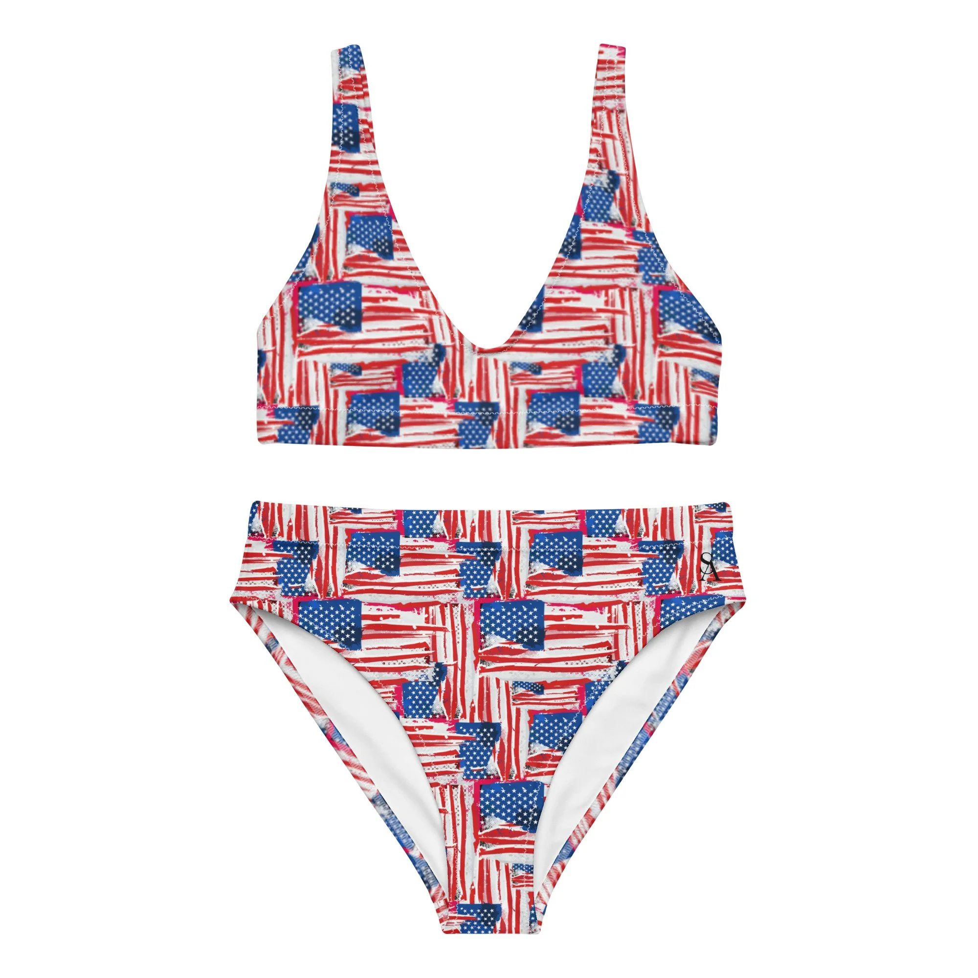 American Abstract High-Waisted Bikini