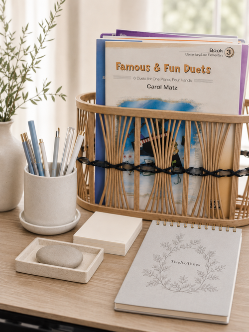 Music materials prepared for a student lesson