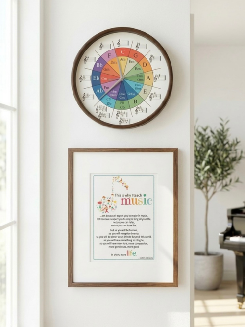 Framed studio artwork representing musical community