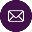 Envelope icon on a purple background