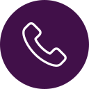 Purple background with white phone icon.