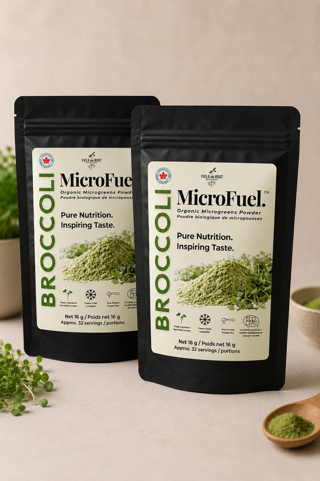 Broccoli MicroFuel™ • Duo Pouch 2x16 g • Approx. 64 servings • 2 month supply