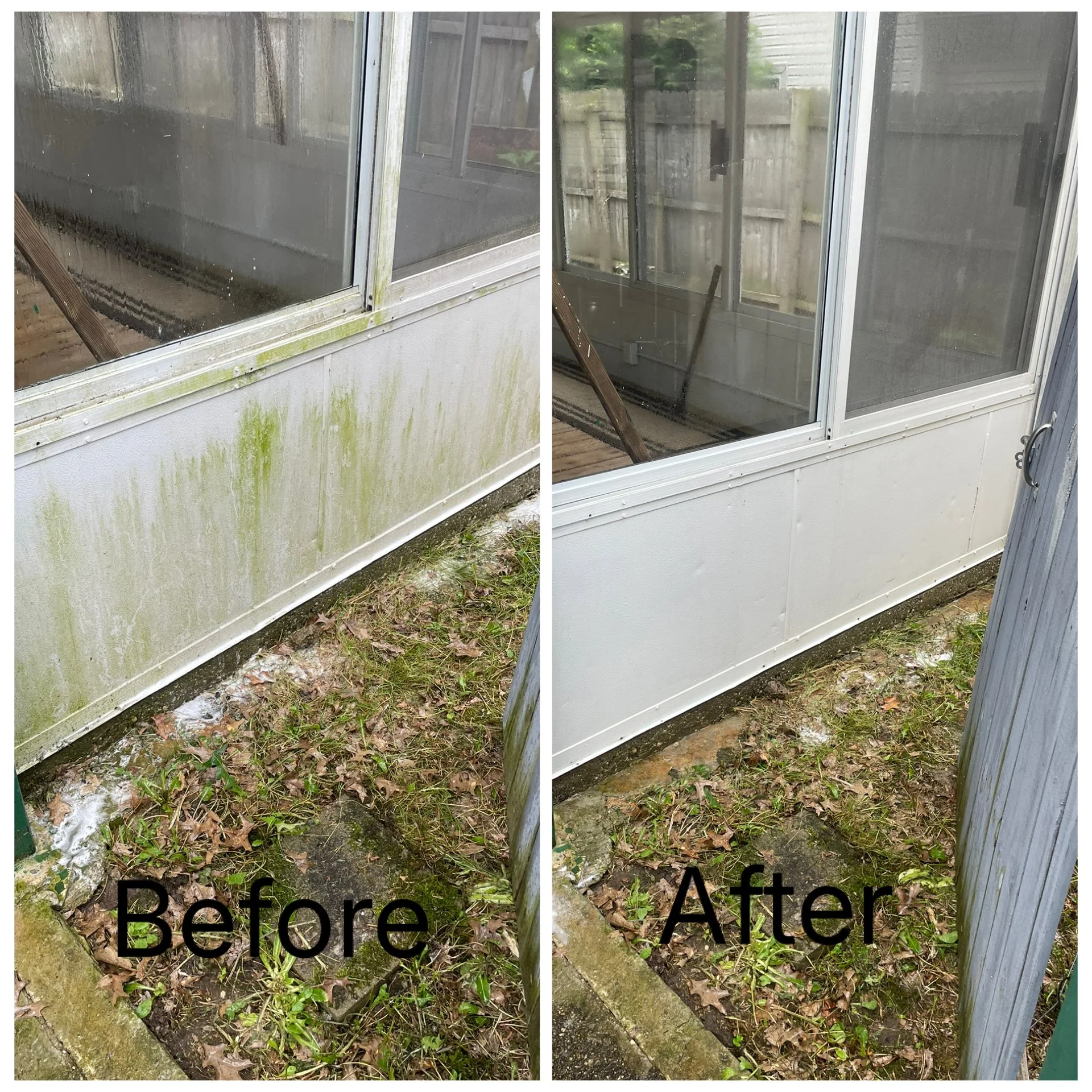 Power washed mold removal