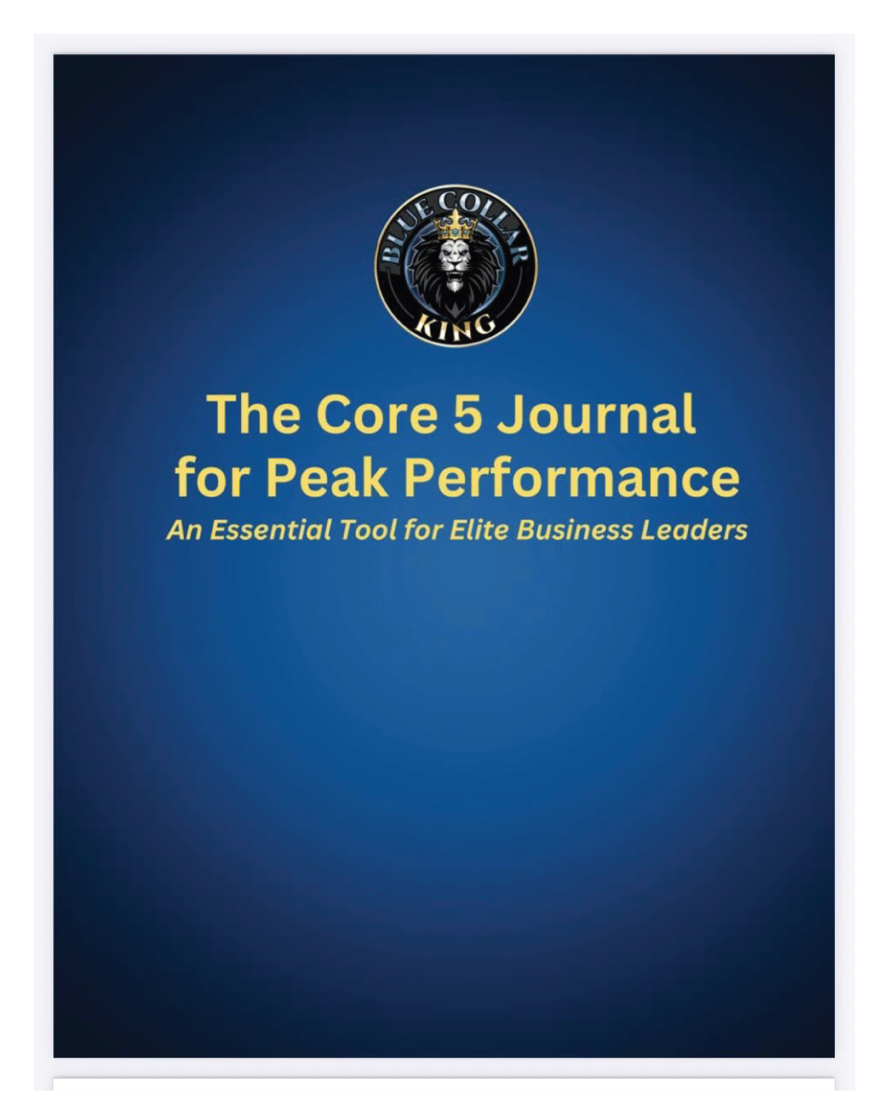 The Core 5 Journal for Peak Performance