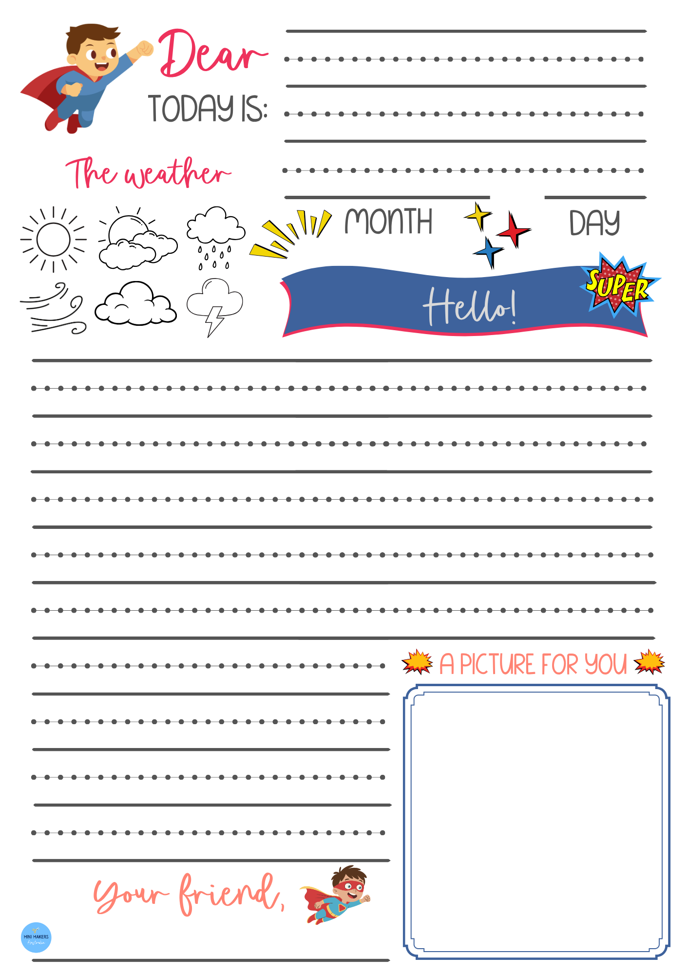 Letter Template - Superhero