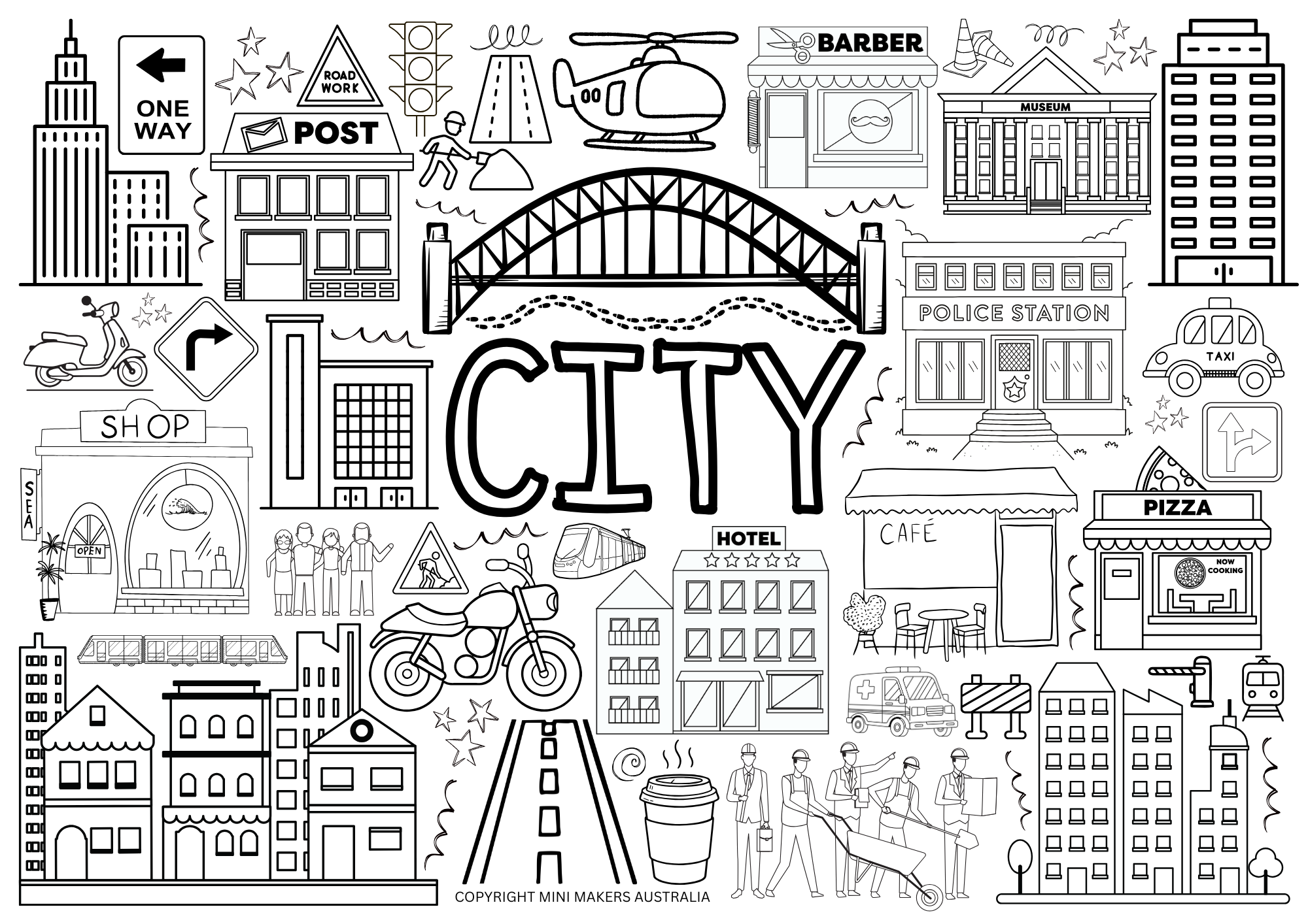 City Colouring Page