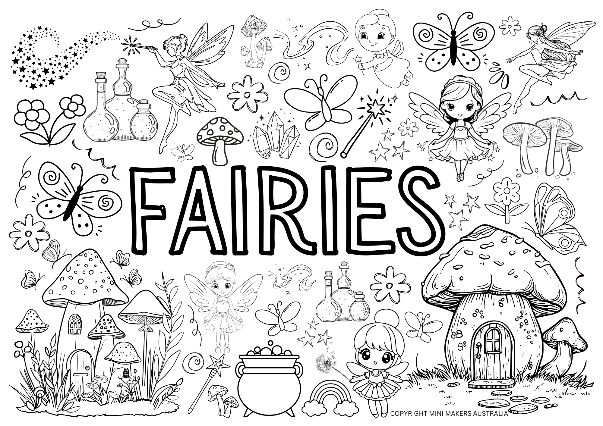 5-page Busy Colouring Bundle - 1