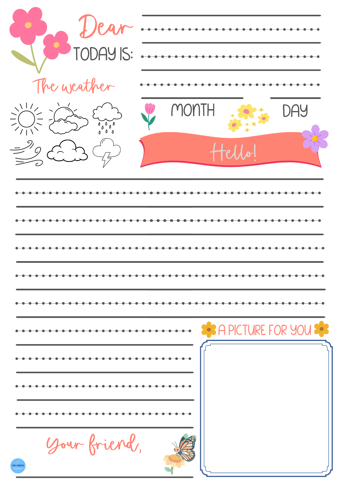 Letter Template - Flowers