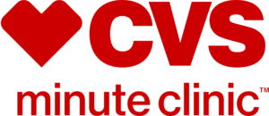 CVS Minute Clinic logo with a red heart and bold red text
