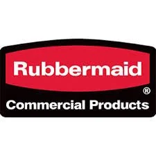 Rubbermaid commercial products logo with red and black background and white text