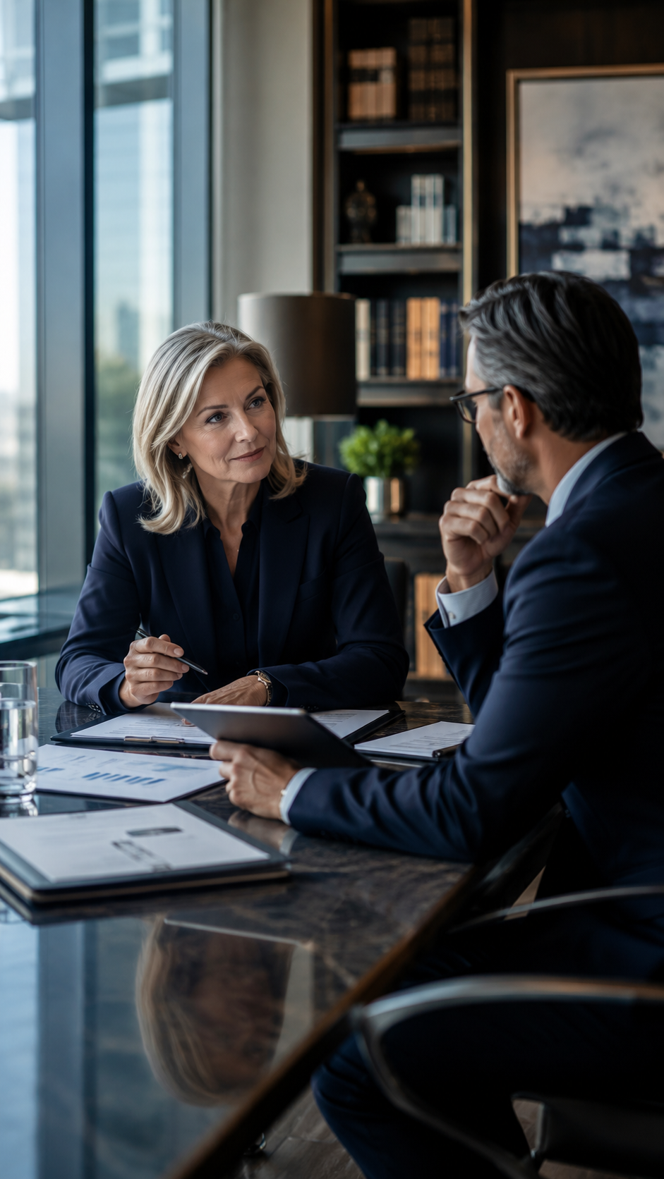 Business discussion in a modern office