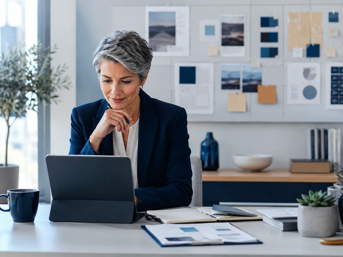Focused work in a modern office