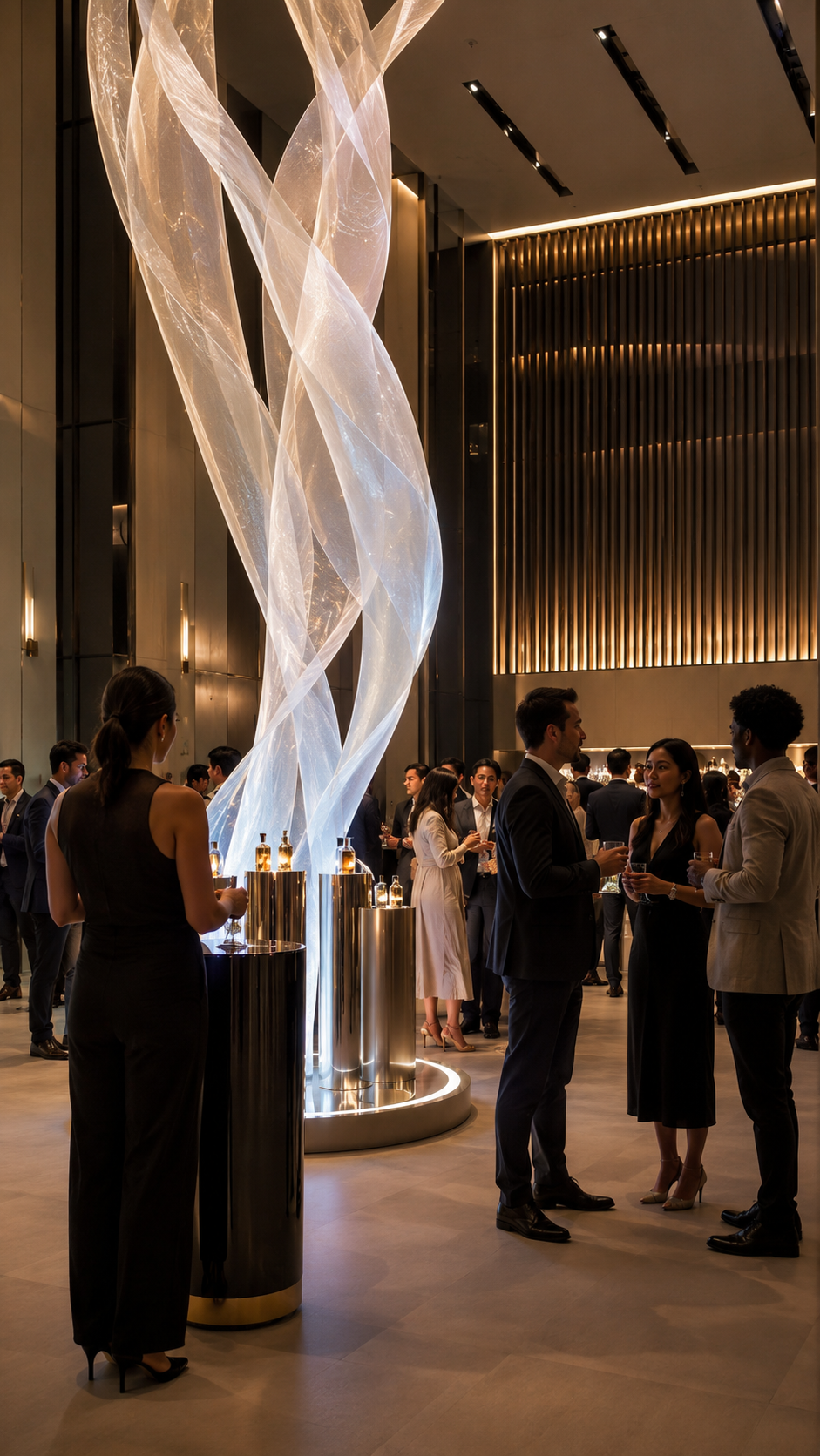Elegant mingling at a modern event