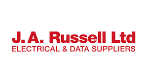 J.A. Russell Ltd Electrical and Data Suppliers logo in red text