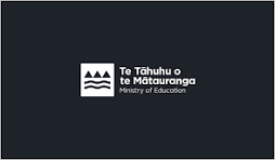 Te Tāhuhu o te Mātauranga Ministry of Education logo on a dark background