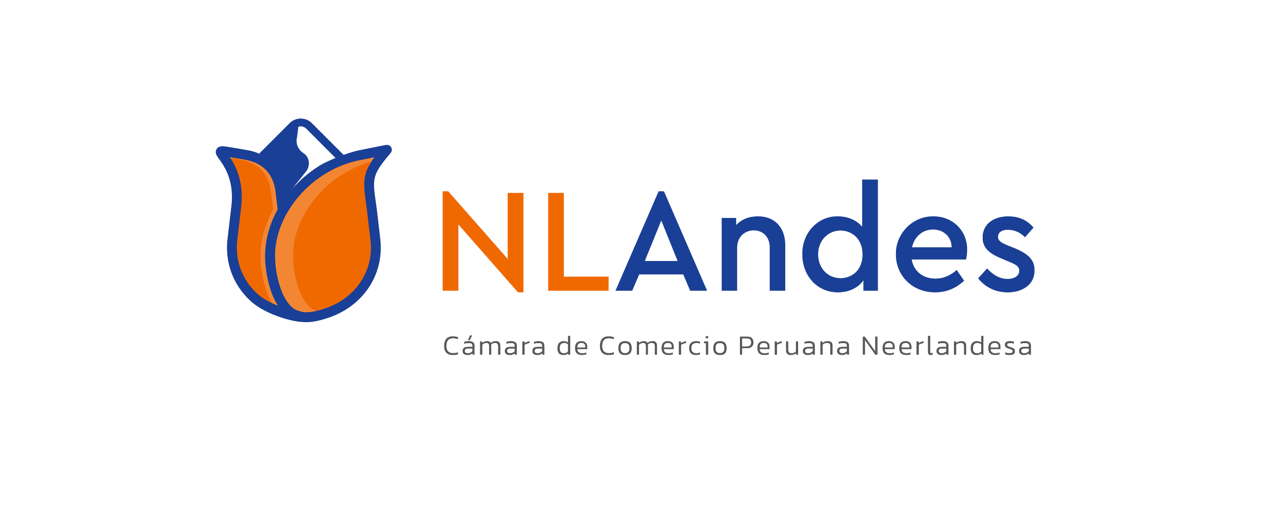 Logo for UN Andes, Peruvian Chamber of Commerce in the Netherlands, featuring a stylized orange and blue tulip alongside the text 'UN Andes' and a subtitle in Spanish.