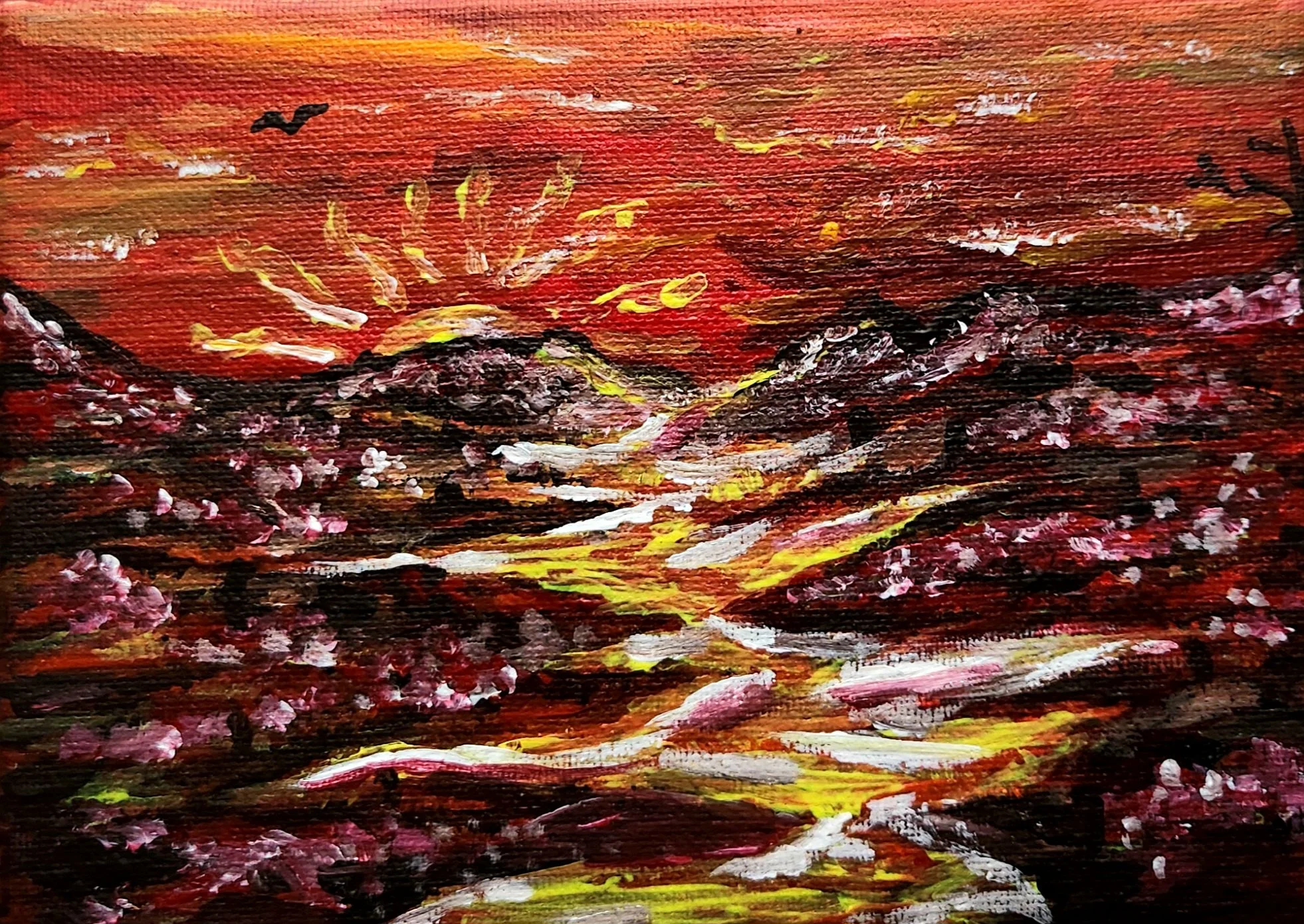 Sunset In Hell
Acrylic Paint
5"x7"