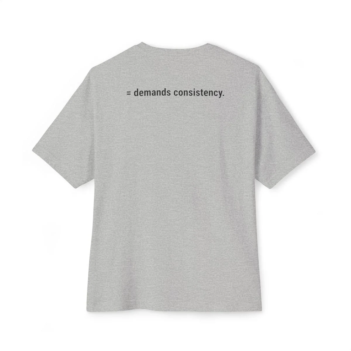 Sven is wearing The /ˈdisəplən/ Standard “Demands Consistency” tee in athletic heather by Wear Discipline Co.