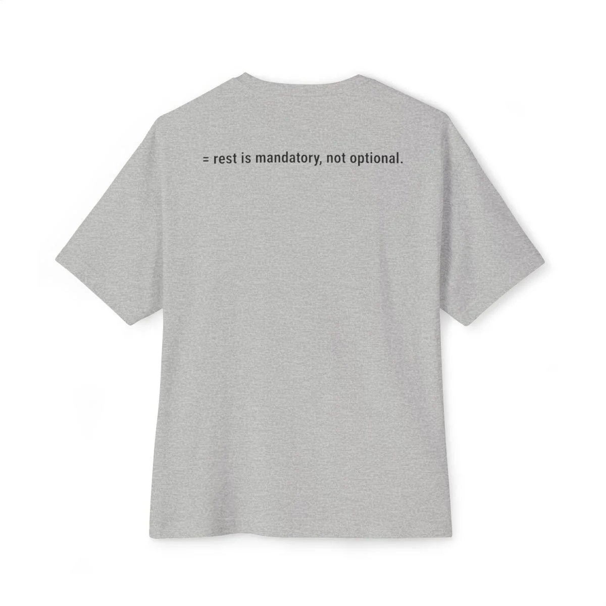 Sven is wearing The /ˈdisəplən/ Standard “Rest is Mandatory, Not Optional” tee in athletic heather by Wear Discipline Co.