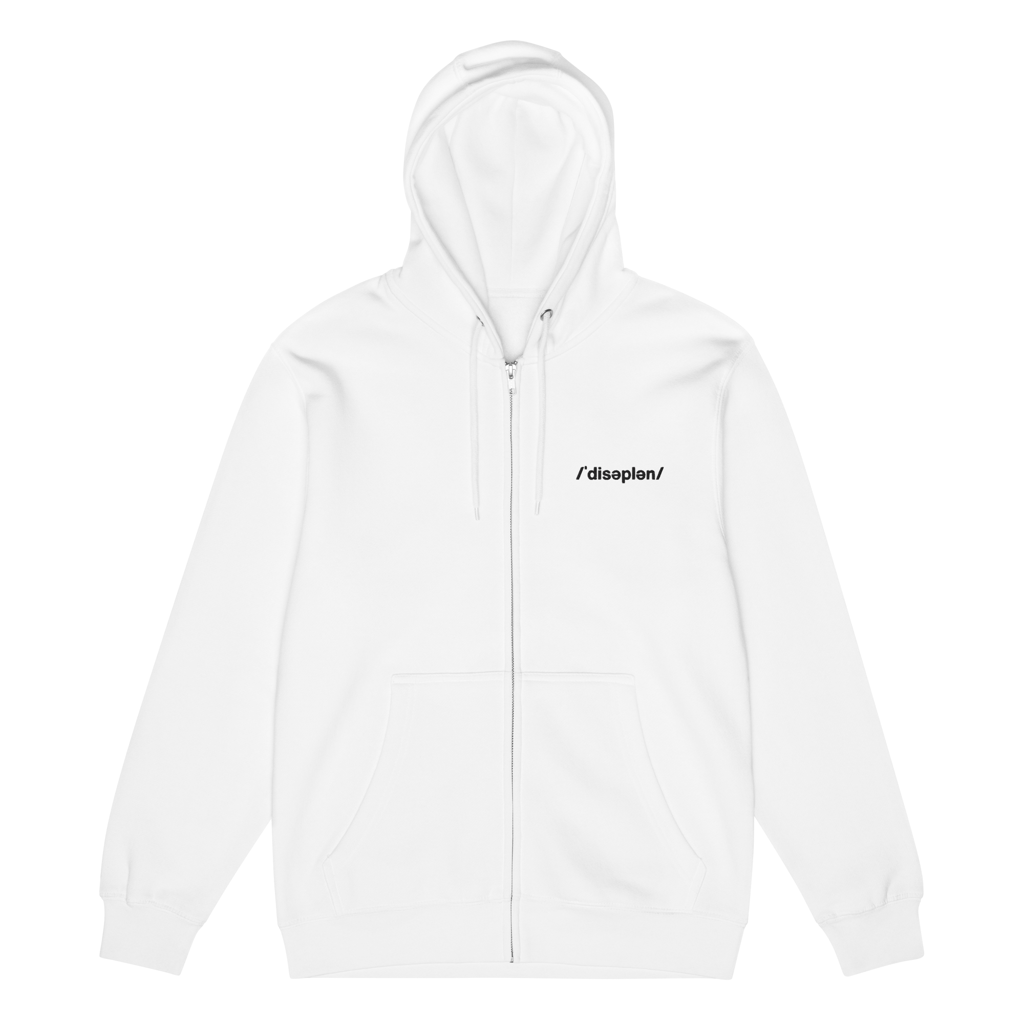 The /ˈdisəplən/ Uniform Zip-Up Hoodie — White