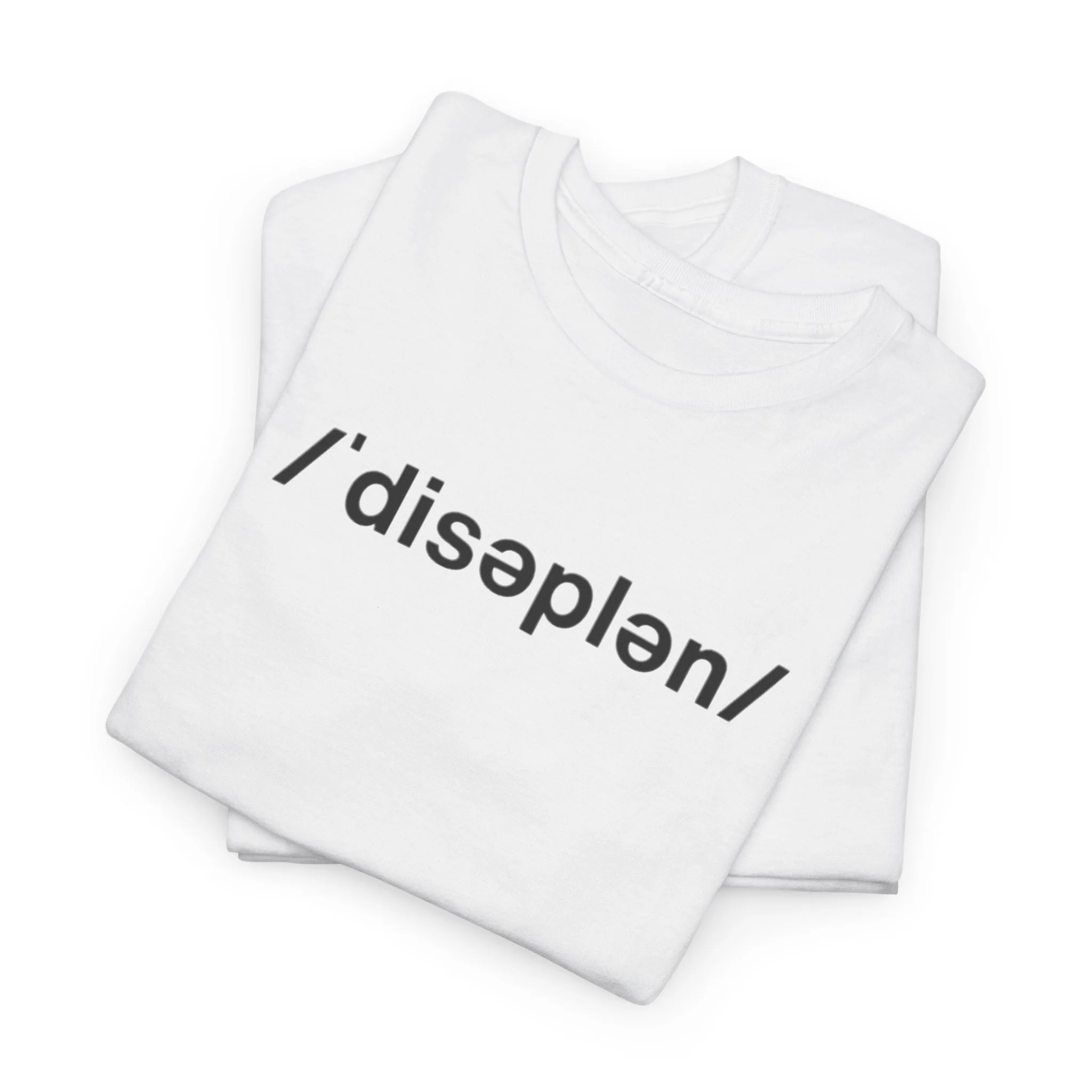 Folded /ˈdisəplən/ t-shirt (white)