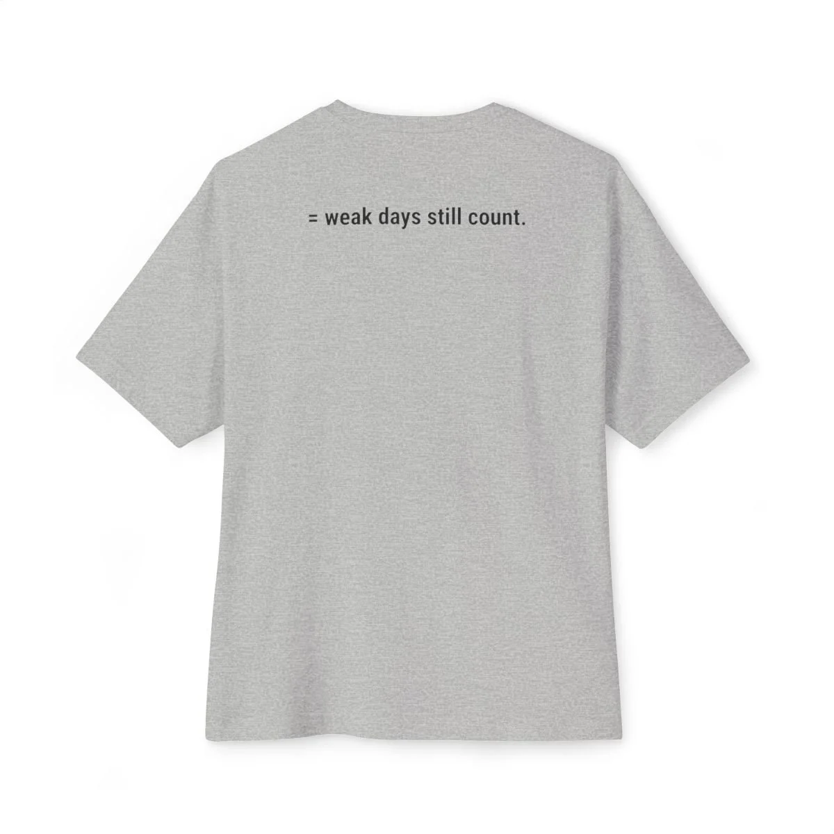 Sven is wearing The /ˈdisəplən/ Standard “Weak Days Still Count” tee in athletic heather by Wear Discipline Co.