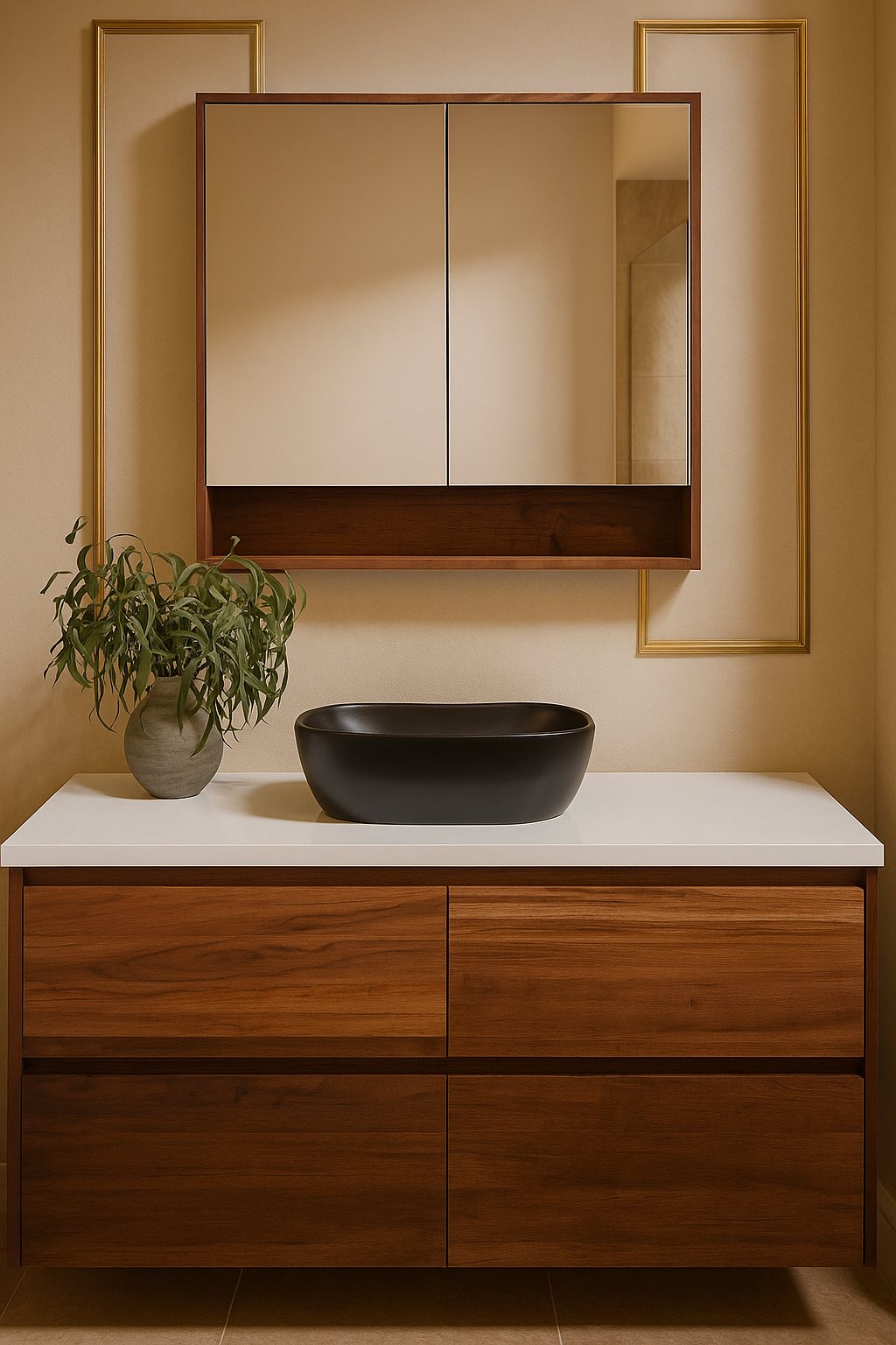hand crafted myrtle bathroom vanity Tasmanian timber