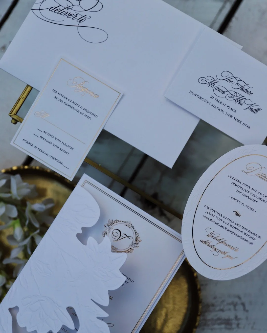 The details that quietly do the most. From soft embossing to gold accents and sculpted layers, this suite is designed to feel refined in every way without ever feeling overdone. ✨

#LuxuryInvitations #ElegantStationery #WeddingDetails #CustomInvites 