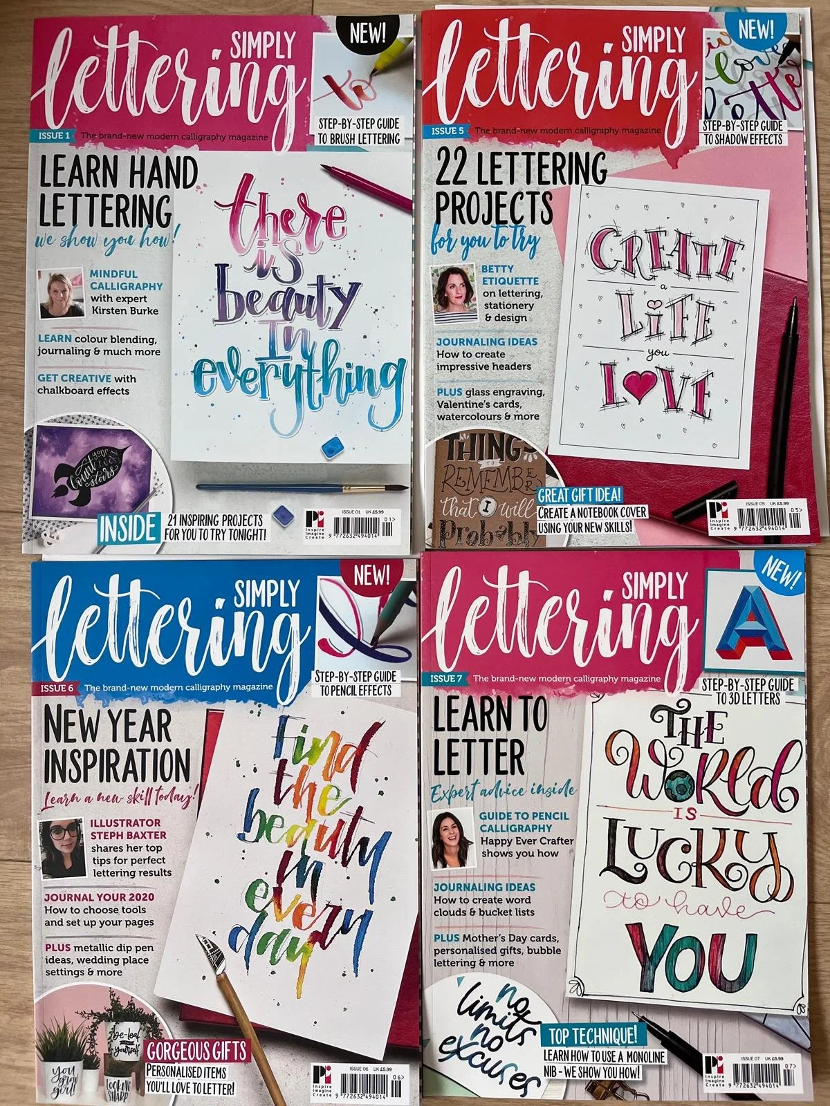 Simply Lettering Magazine (1, 5,6,7)