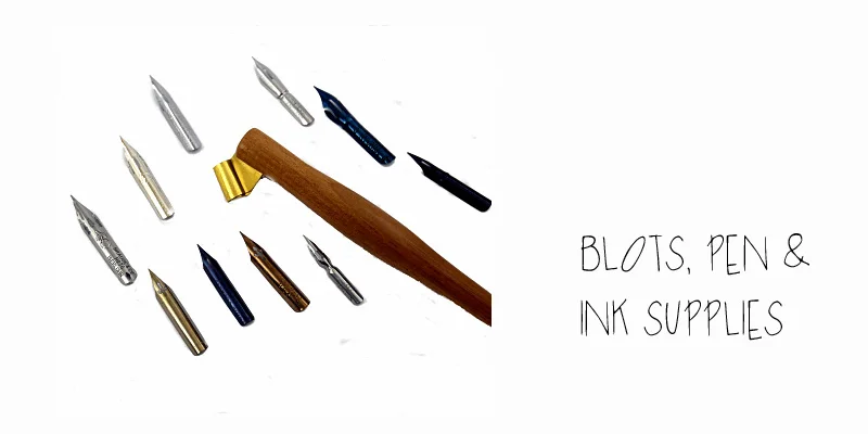 Oblique holder, nibs and ink available from Blots, Pen & Ink supplies